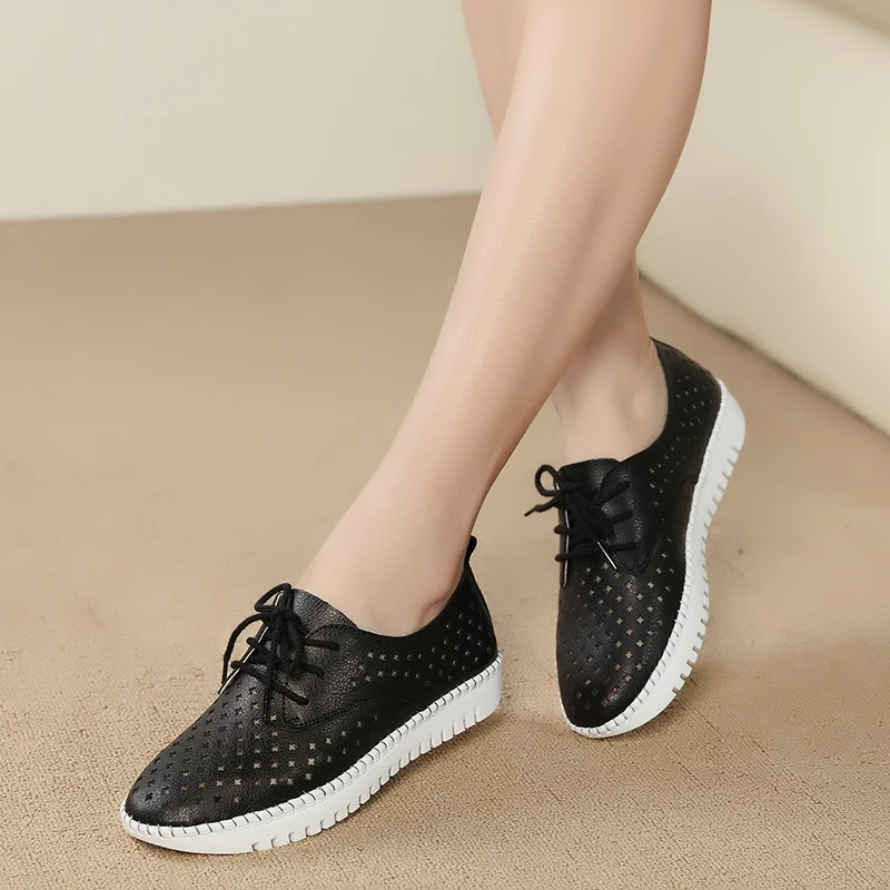 Leather ladies flats sneakers shoe Women casual loafers shoes female  moccasins  - £148.03 GBP