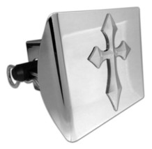 CROSS POINTED LOGO SHINY CHROME PLATED ON PLASTIC USA MADE TRAILER HITCH... - £50.76 GBP