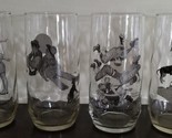 SET OF EIGHT (8) CLEAR GLASS WITH NORMAN ROCKWELL COLLECTIBLE DRINKING G... - £47.72 GBP