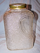 Vintage Ribbed Clear Glass Refrigerator Juice/Water Bottle w/Lid - $465.79 MXN