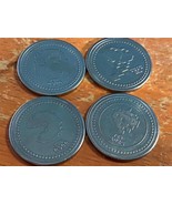 Pacman Arcade Token Coin Set of 4 Prop Replica Bam! Retro Gamer Box LE L... - $38.05 CAD