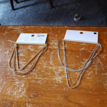 NEW LOT of 2 Forever 21 - 3 Strand Layer Chunky Necklace - Gold and Silver 3-F - £9.50 GBP