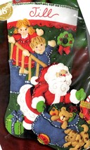 DIY Bucilla No Peeking Santa Christmas Eve Toys Holiday Felt Stocking Kit 85268 - $79.95