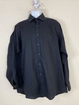 Van Heusen Men Size 17 Black Pin Cord Button Up Shirt Long Sleeve 34/35 ... - $6.30