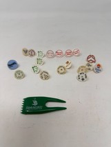Vintage Collectible Advertising Golf Ball Markers - Lot of 20 &amp; Divot tool - £7.38 GBP