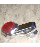 Hickok USA Vintage Tie Clip Clasp Red rOund Reflector Silver automotive ... - $87.83 CAD