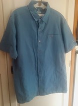 Kuhl Tufflex Shirt Mens Medium Slate Blue Short Sleeve Button Outdoor - $17.81