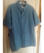 Kuhl Tufflex Shirt Mens Medium Slate Blue Short Sleeve Button Outdoor - $24.42 CAD