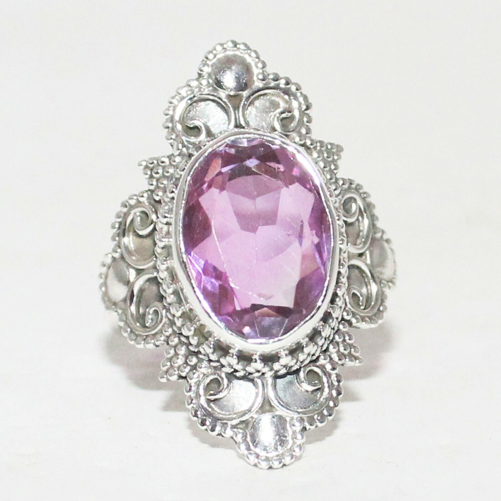 Primary image for 925 Sterling Silber Rosa Topas Ring Handmade Schmuck Geburtsstein Ring