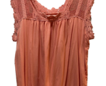Max Studio Coral M Medium sleeveless tank top blouse crocheted top elast... - £11.66 GBP