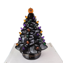 Mr. Christmas Black Ceramic Tree Halloween With Timer Lighted - £42.10 GBP