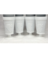 Vintage Milk Glass Grape Design Ice Tea/Water Footed Tumbler 12oz 5.75&quot; ... - £9.58 GBP