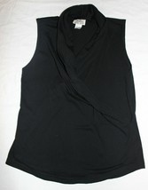 Maggies Black Large Adult Sleeveless with V-Fold over Neckline Shirt - $13.85