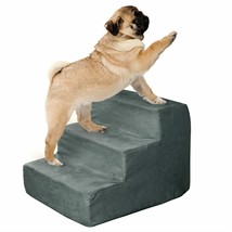 3 Steps High Density Foam Pet Stairs Small Removable Zipper Cover Washab... - £59.07 GBP