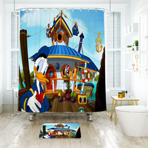Disney Donald Duck 15 Shower Curtain Bath Mat Bathroom Waterproof Decorative - £18.31 GBP+