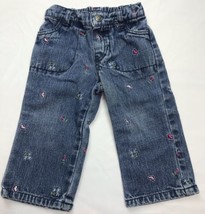 B.T. Kids Sz 12 Months USA Made Girls Jeans Pink Embroidered - £12.71 GBP