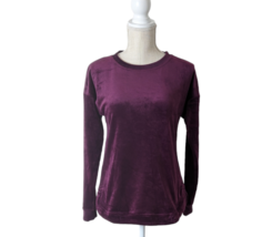 Ideology Womens Sz XS Burgundy Red Velour Pullover Sweatshirt Top - $15.83