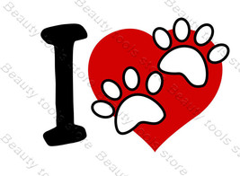 I Love Paw heart Sticker Vinyl Decal Car Truck - £2.35 GBP+