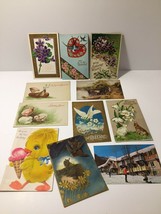 11 Vintage Postcards Textured Pictures Birds, Flowers, Holidays, Birthday Card - £4.12 GBP