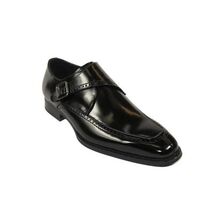 Men's Giovanni Shoes High Quality Leather Monk Strap Buckle AMATO Black image 2