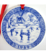 1989 Royal Copenhagen Round The Old Skating Pond Christmas Ornament Boxed  - $24.75