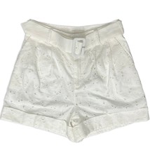 Ted Baker White Suzet Tailored Belted High Waist Eyelet Shorts Size 6 NE... - $960.66 MXN