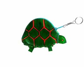 Embossed Leather Turtle Shaped Keychain Coin Purse Zipper Pouch - Womens Fashion - £12.36 GBP