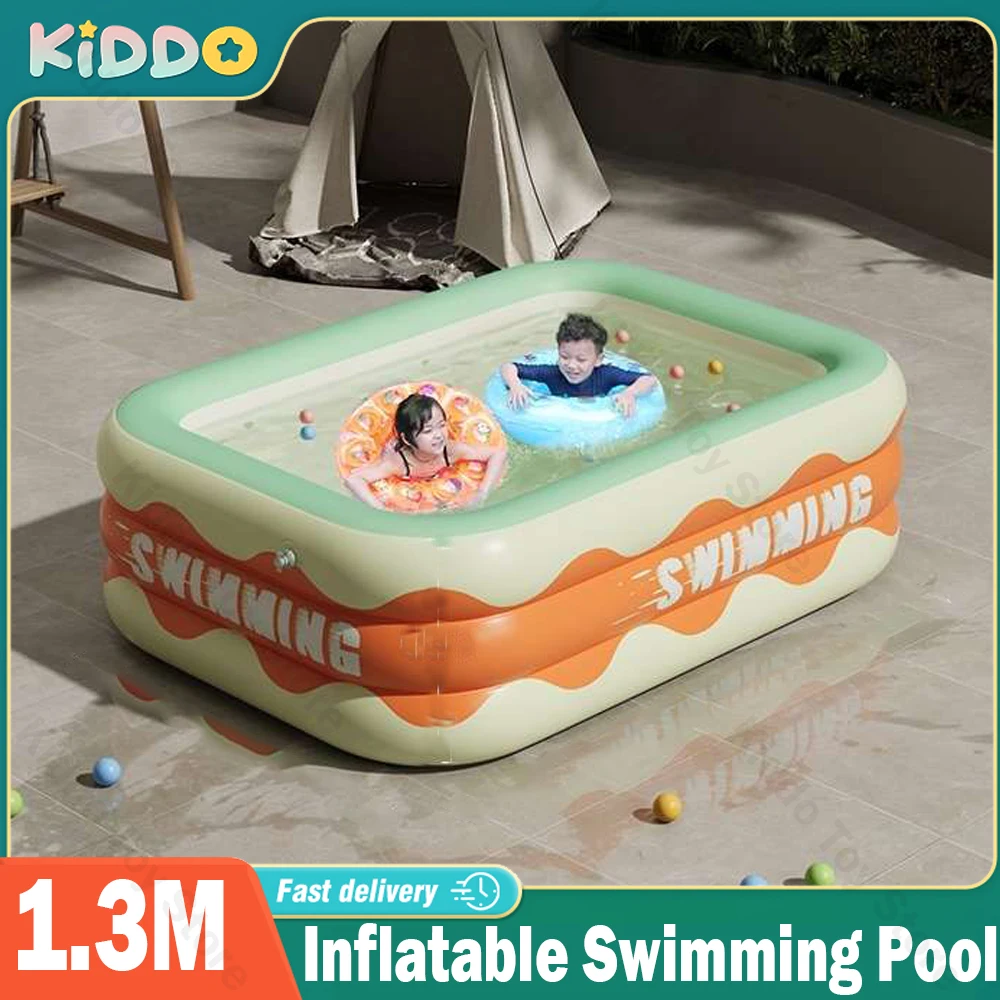 1.3M Swimming Pool Inflatable 3 Layers Pools for Family Square Summer Outdoor - £19.99 GBP+