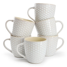 Elama Honeycomb 6 Piece 15 Ounce Mug Set in White - $67.99