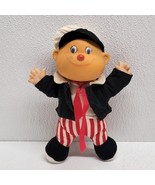 Vintage Dan Brechner Sailor Boy Doll Plush Toy 8&quot; Plastic Head Striped P... - $22.19