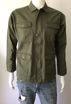 NEW LUCKY BRAND Men&#39;s Army Green Canvas Snap &amp; Zippper Closure Jacket (Size S) - £55.78 GBP