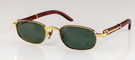 Cartier Camarat Gold Plated Bubinga Wood Vintage Sunglasses w/ Box 51/22 - £1,905.16 GBP