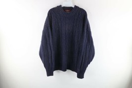 Vintage 90s Streetwear Mens Large Heather Rainbow Wool Cable Knit Dad Sweater - $49.45