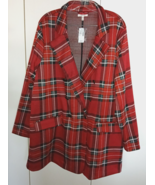 MAURICES LADIES RED PLAID KNIT STRETCH JACKET-2X-NWT-$49.90-NICE/COMFY - €21,46 EUR