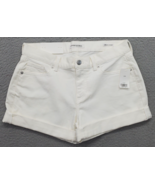 Banana Republic Shorts Womens Size 26 White Premium Denim 5 Pockets Roll... - $27.74 CAD