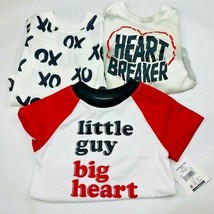 Infant Toddler Boys Valentines Shirts Heartbreaker  12 months 2T 3T  (3pk) - £8.98 GBP