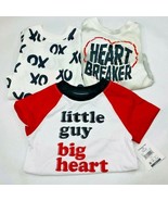 Infant Toddler Boys Valentines Shirts Heartbreaker  12 months 2T 3T  (3pk) - £8.84 GBP