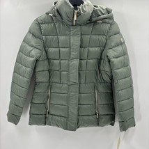 NWT Michael Kors Women’s Full Zip Quilted Jacket w/Hood Green Size M - £62.92 GBP