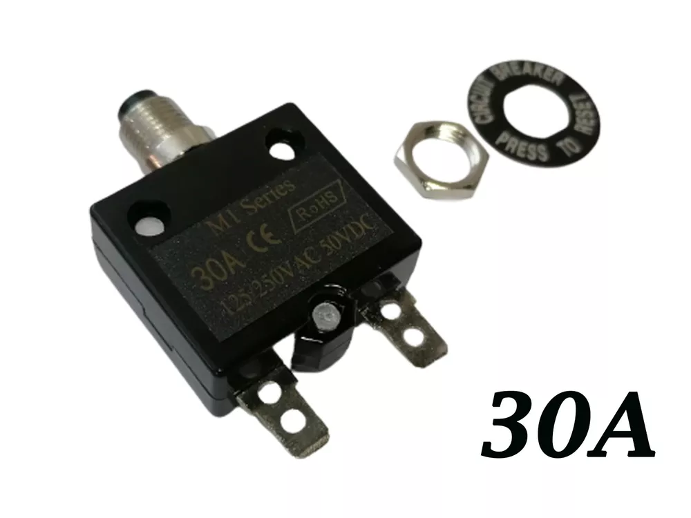30 Amp Push Button Thermal Circuit Breaker 12-50V DC 125-250V Volt AC 30A - $14.95
