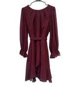 B. Darlin Women&#39;s Burgundy Curved Hem Long Sleeved Dress, Size 13/14 - $25.09 CAD