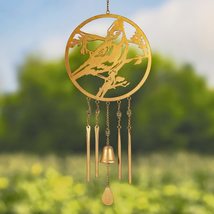 Circular Copper Color Wind Chimes with Nature Scenes &amp; Bell in Assorted Styles ( - £35.57 GBP+