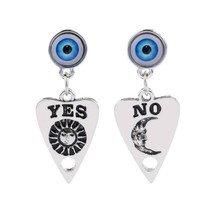 OUIJA MYSTIC EYE EARRINGS 1.5&quot; Yes No Planchette Occult Stainless Steel ... - $148.52 MXN