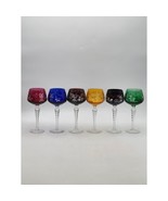 Lot of 6 Antique Nachtmann Cut to Clear Wine Goblets or Glasses Multicolor - €250,68 EUR