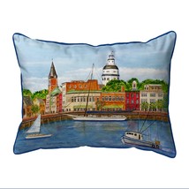 Betsy Drake Annapolis City Dock Large Indoor Outdoor Pillow 16x20 - £37.59 GBP