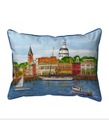 Betsy Drake Annapolis City Dock Large Indoor Outdoor Pillow 16x20 - £37.58 GBP