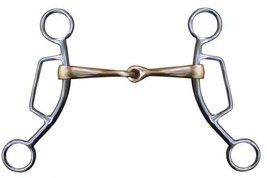 Western Horse 5&quot; Copper Mouth Lifter Gag Snaffle Bit - £19.37 GBP