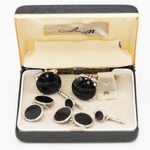 Vintage Anson Onyx Cufflink Set w/ Box - £27.65 GBP