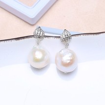 Bohemia style 925 sterling silver earrings natural irregular Pearl drop Earrings - £27.92 GBP