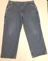 Carhartt Blue Jeans Fire Resistant FR Carpenter Denim Mens 40x30 Original Fit - £11.56 GBP
