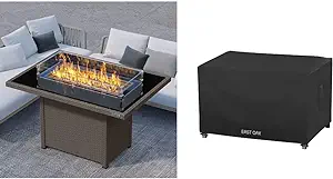 44&#39;&#39; Propane Fire Pit Table + Cover, 60,000 Btu Gas Firepit With Aluminu... - $1,241.99